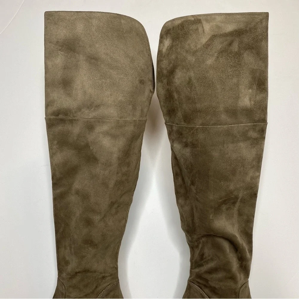 BP Luke Gray / Green Faux Suede Over The Knee Boot 8 1/2